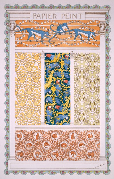 Designs for Wallpapers and Friezes, from Esquisses Decoratives by Rene Binet, published by Librairie Centrale des Beaux-Arts, Paris c.1895 by Rene Binet